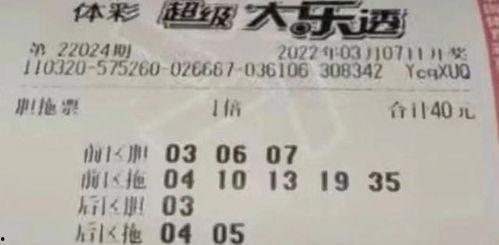 大乐透24期开奖信息,幸运号码揭晓，大奖花落谁家？